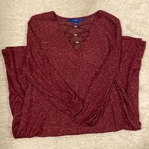 Apt. 9 Red Sweater Dress with Pockets | Size Small | 3/4 Sleeve